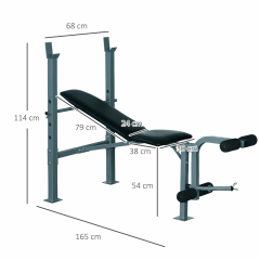 Bancă de fitness multifuncțională 165x68x114 cm | negru + argintiu č.2