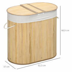 Coș de rufe cu capac 62,5 x 37 x 60,5 cm | culoare naturală č.3