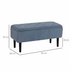 Bancă cu spațiu de depozitare 95 x 38 x 45 cm | albastru č.3