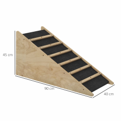 Rampă antiderapantă pentru câini de talie medie 90x40x45 cm | culoare naturală č.3