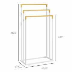Suport pentru prosoape cu 3 brațe 45 x 22,5 x 86 cm | alb č.3