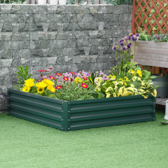 Strat înălțat din oțel 120x120x30 cm | verde