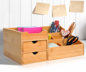 Cutie de birou cu 2 sertare 33x20,5x15,5 cm | culoare naturală č.1