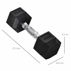 Gantere hexagonale 2 x 4 KG | negru č.3