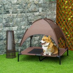 Șezlong pentru câini, cu copertină 92x76x90 cm | cafea č.1