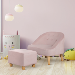 Fotoliu pentru copii, cu suport pentru picioare 51x51x50 cm | roz č.3