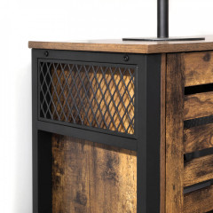 Suport pentru tacâmuri cu 2 uși 110 x 33 x 75 cm | maro rustic și negru č.2