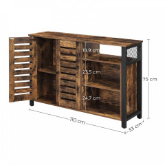 Suport pentru tacâmuri cu 2 uși 110 x 33 x 75 cm | maro rustic și negru č.3
