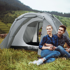 Cort de camping pentru 2-3 persoane 350 x 220 x 145 cm | gri č.1