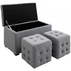 Set bancă 3 piese + 2 taburete | gri č.2