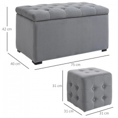 Set bancă 3 piese + 2 taburete | gri č.3