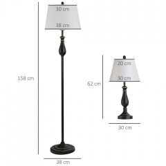 Set 3 lămpi în stil vintage | negru + alb č.2
