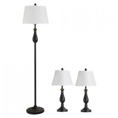 Set 3 lămpi în stil vintage | negru + alb č.3