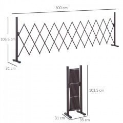 Grilaj extensibil tip foarfecă 35-300 cm | maro č.2