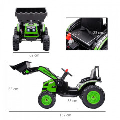 Excavator electric pentru copii, cu lopată | verde č.3