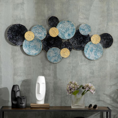 Decorațiune de perete 3D cu cercuri | 121x53x4 cm