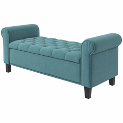 Bancă tapițată cu aspect catifelat 126 x 48,5 x 47 cm | verde č.3