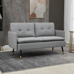 Canapea cu două locuri, cu matlasare 139 x 68 x 76 cm | gri č.1