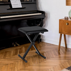 Taburet pentru pian 39x29x37-47cm| negru č.1