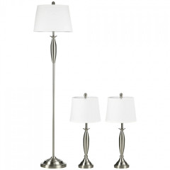 Set lampă 3 piese | argintiu+alb č.2