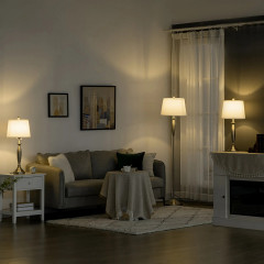Set lampă 3 piese | argintiu+alb č.1