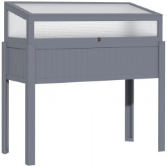 Strat înălțat din lemn 120 x 54 x 112/122 cm | gri č.3