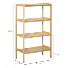 Raft din bambus 4 niveluri 62x33x112 cm | culoare naturală č.2