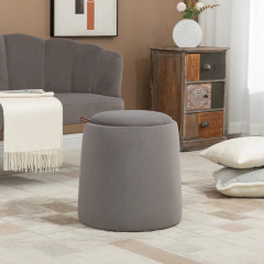 Taburet rotund cu depozitare Ø44x47,5 cm | gri închis č.1
