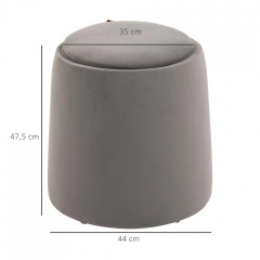 Taburet rotund cu depozitare Ø44x47,5 cm | gri închis č.2