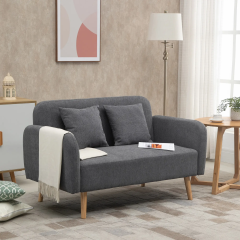 Canapea extensibilă cu două locuri, cu perne 130 x 70 x 80 cm | gri č.1