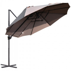 Umbrelă dublă de grădină cu manivelă 440 x 270 x 250 cm | maro č.2
