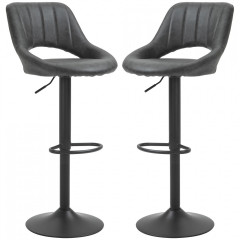 Scaune de bar 2 bucăți 44 x 49 x 90-110 cm | gri č.3