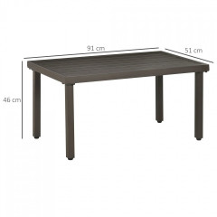 Masă de depozitare pentru grădină 91 x 51 x 46 cm | maro č.2