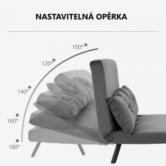 Canapea extensibilă 102 x 73 x 81 cm | gri închis č.3