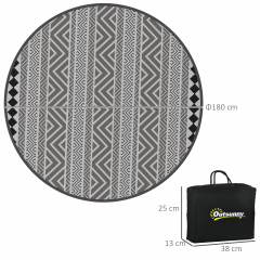 Covor de exterior rotund 180 cm | gri + negru č.3