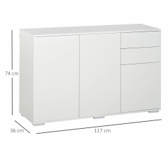 Dulap cu 2 sertare 117x36x74 cm | alb č.3
