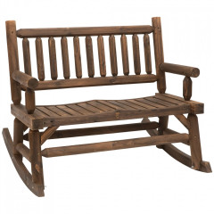 Bancă balansoar din lemn 112 x 67 x 93 cm | maro închis č.2