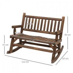 Bancă balansoar din lemn 112 x 67 x 93 cm | maro închis č.3