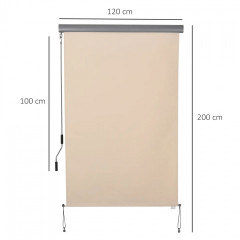 Marchiză verticală pentru umbrirea terasei 120 x 200 cm | crem alb č.2