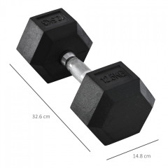 Ganteră hexagonală 1x12,5 KG | negru č.2