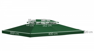 Acoperiș de rezervă pentru foișor 3x4 m | verde č.2