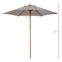 Umbrelă de grădină Ø2,5 x 2,3 m | gri č.2