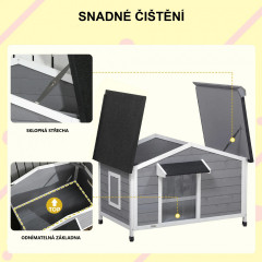 Cușcă pentru câini 109x79x72 cm | gri și alb č.2