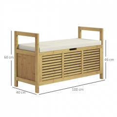Bancă cu spațiu de depozitare 100x40x60 cm | culoare naturală č.2