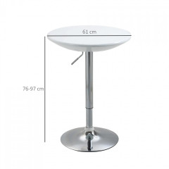 Masă de bar reglabilă Ø61 x 76-97 cm | alb č.2