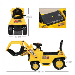 Excavator pentru copii, cu lopată | galben + negru č.2