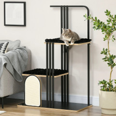 Ansamblu de joacă pentru pisici, cu pernă 128 cm | negru č.1
