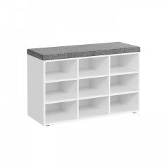 Dulap pentru pantofi cu bancă 30,3 x 78,5 x 48 cm | alb č.2