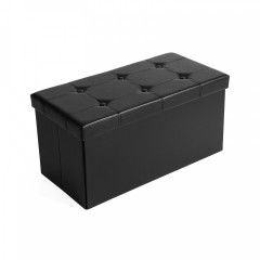 Bancă cu spațiu de depozitare 76 x 38 x 38 cm | Negru č.2