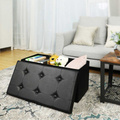 Bancă cu spațiu de depozitare 76 x 38 x 38 cm | Negru č.1